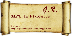 Gábris Nikoletta névjegykártya